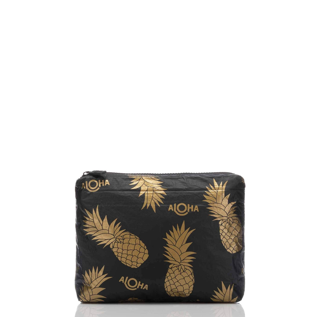 Aloha - Small Pineapple Fields Pouch - Gold/Black