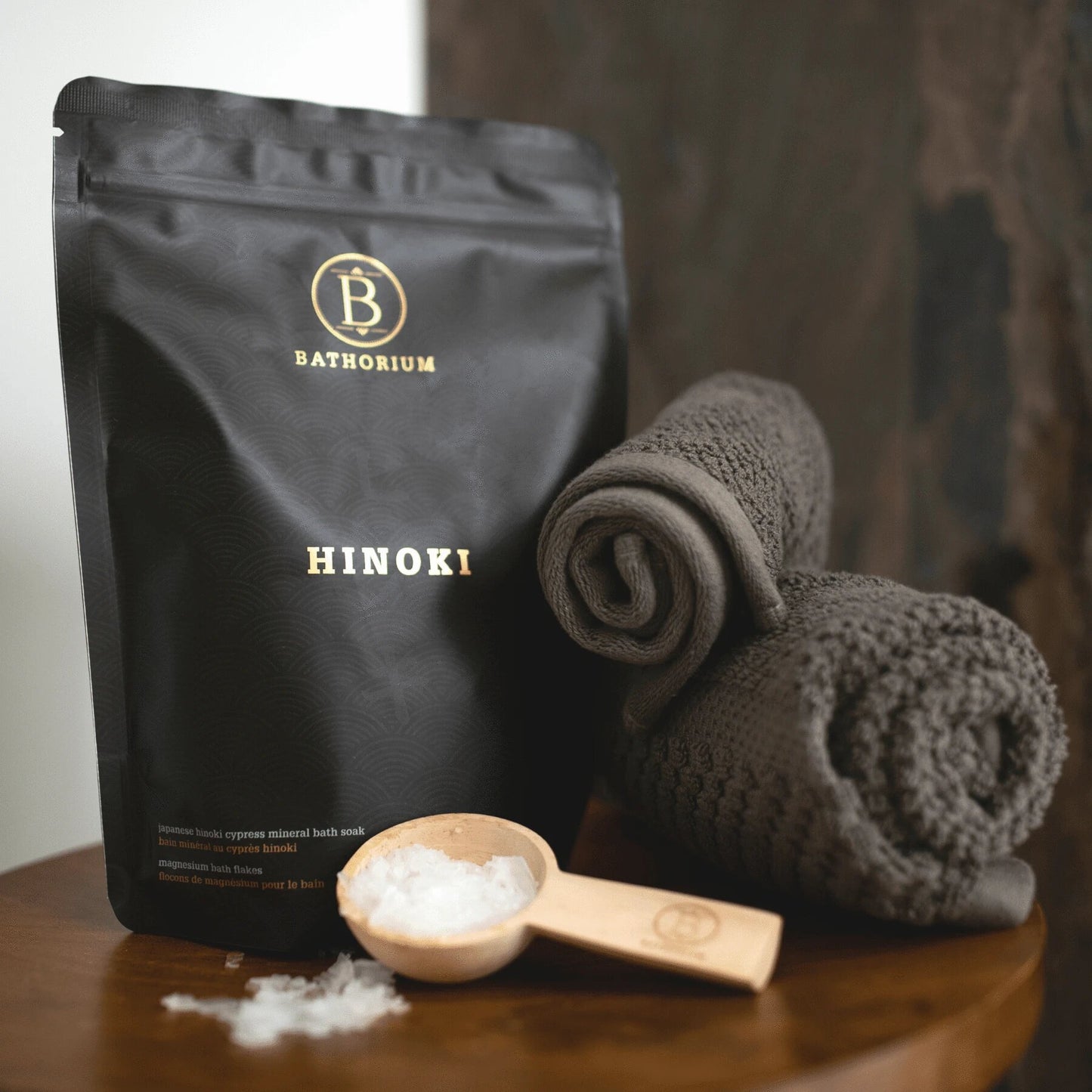 Bathorium Bath Soak | Hinoki Magnesium Bath Flake, Made in Canada