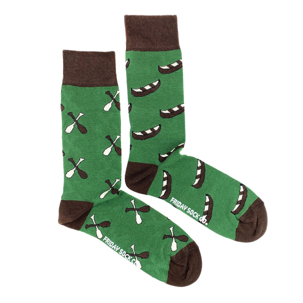 Friday Sock Co. Mismatched Men's Socks Paddle and Canoe
