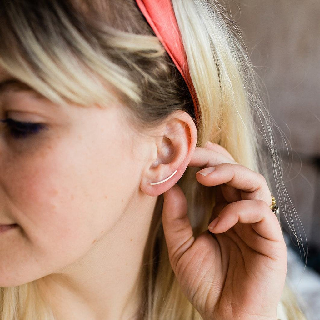 Hart and Stone - Orbit Ear Climber Earrings - Silver