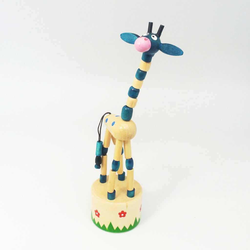 Push Puppet Blue Giraffe at Twang and Pearl