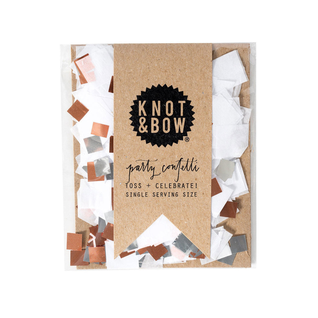 Knot and Bow Confetti Single Serving Size | White Copper