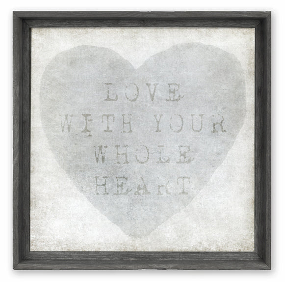 Sweet Gumball Large Framed Square Art Block | Whole Heart Grey